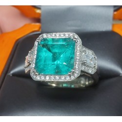 Sold $9,500 4.62Ct Gia Certified Emerald & Diamond Ring Platinum by Jelladian